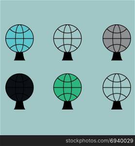 Globe or sphere different colour icon.. Globe or sphere different colour icon set.