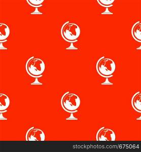 Globe pattern repeat seamless in orange color for any design. Vector geometric illustration. Globe pattern seamless