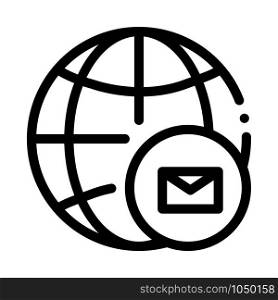 Globe Postal Transportation Company Icon Vector Thin Line. Contour Illustration. Globe Postal Transportation Company Icon Vector Illustration