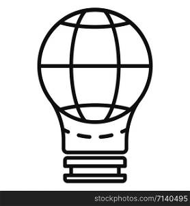 Globe save bulb icon. Outline globe save bulb vector icon for web design isolated on white background. Globe save bulb icon, outline style