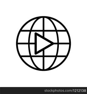 Globe sign. Social media video frame. vector illustration