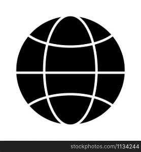 Globe silhouette symbol. earth vector illustration isolated on white background. black Web sign design. World Internet network icon for your web site design, logo, app, UI
