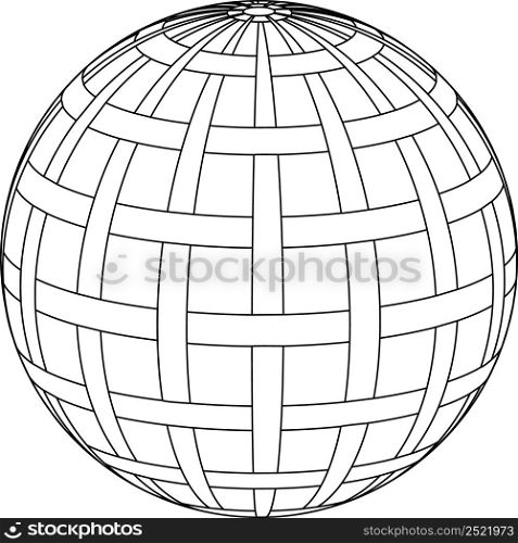 Globe sphere planet earth with intertwined