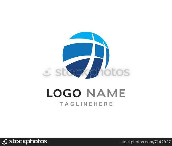 globe tech ilustration logo vector template