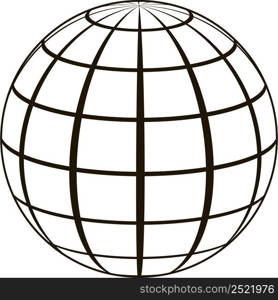 Globe technical contours earth imaginary lines grid Meridian, parallel longitude