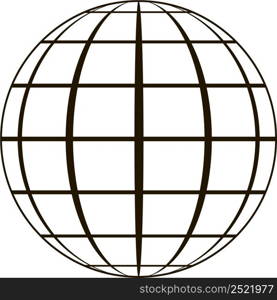 Globe technical contours earth, imaginary lines grid Meridian parallel longitude