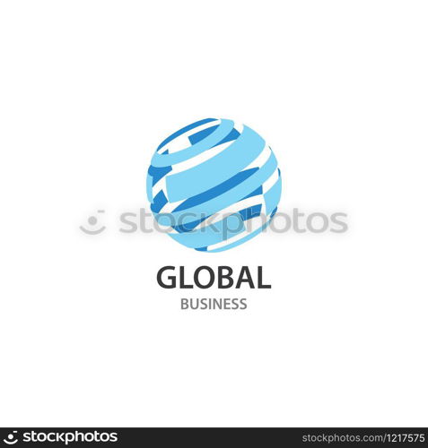 Globe technology ilustration logo vector template