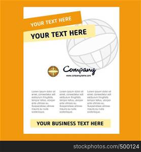 Globe Title Page Design for Company profile ,annual report, presentations, leaflet, Brochure Vector Background