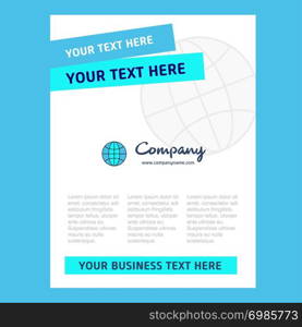 Globe Title Page Design for Company profile ,annual report, presentations, leaflet, Brochure Vector Background