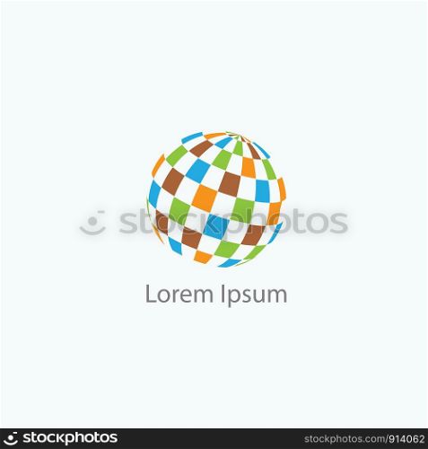 Globe vector logo design, 3d world abstract icon design, digital globe illustration.