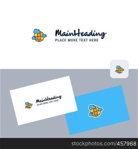 Globe vector logotype with business card template. Elegant corporate identity. - Vector