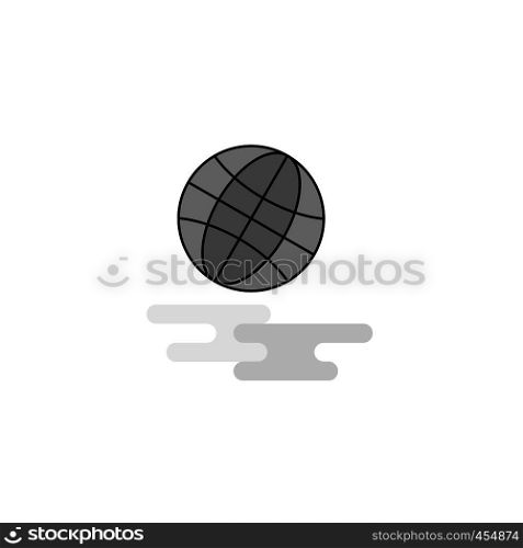 Globe Web Icon. Flat Line Filled Gray Icon Vector