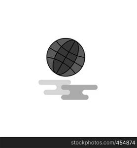 Globe Web Icon. Flat Line Filled Gray Icon Vector