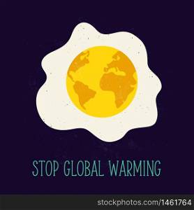 Globe with desolated surface. Global warming problem concept image. Abstract poster. Globe with desolated surface. Global warming problem concept image