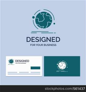 globe, world, discover, connection, network Business Logo Glyph Icon Symbol for your business. Turquoise Business Cards with Brand logo template.. Vector EPS10 Abstract Template background