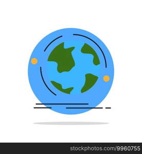 globe, world, discover, connection, network Flat Color Icon Vector