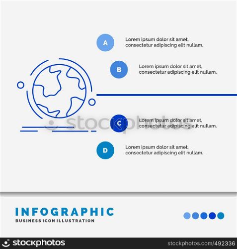 globe, world, discover, connection, network Infographics Template for Website and Presentation. Line Blue icon infographic style vector illustration. Vector EPS10 Abstract Template background