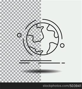 globe, world, discover, connection, network Line Icon on Transparent Background. Black Icon Vector Illustration. Vector EPS10 Abstract Template background