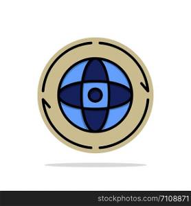 Globe, World, Earth, Atom, Connect Abstract Circle Background Flat color Icon