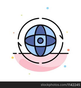 Globe, World, Earth, Atom, Connect Abstract Flat Color Icon Template