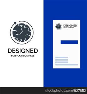 Globe, World, Internet, Hotel Grey Logo Design and Business Card Template