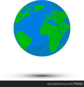 Globe world map. Flat planet Earth icon. Vector illustration for web banner, web and mobile, infographics.