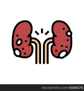 glomerulonephritis kidney disease color icon vector. glomerulonephritis kidney disease sign. isolated symbol illustration. glomerulonephritis kidney disease color icon vector illustration