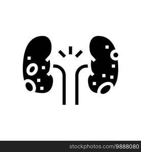 glomerulonephritis kidney disease glyph icon vector. glomerulonephritis kidney disease sign. isolated contour symbol black illustration. glomerulonephritis kidney disease glyph icon vector illustration