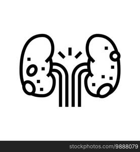 glomerulonephritis kidney disease line icon vector. glomerulonephritis kidney disease sign. isolated contour symbol black illustration. glomerulonephritis kidney disease line icon vector illustration