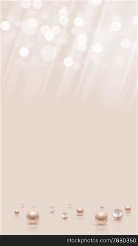 Glossy abstract background with realistic pearls anf light. Vector Illustration EPS10. Glossy abstract background with realistic pearls anf light. Vector Illustration