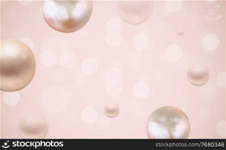 Glossy abstract pink background with realistic pearls. Vector Illustration EPS10. Glossy abstract pink background with realistic pearls. Vector Illustration