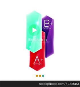 Glossy arrow business infographic templates. Glossy arrow business infographic templates. Vector colorful stripes with options and button
