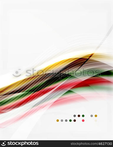 Glossy blurred shiny wave lines, colorful stripes. Modern business presentation or message background