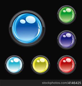 glossy buttons set vector illustration