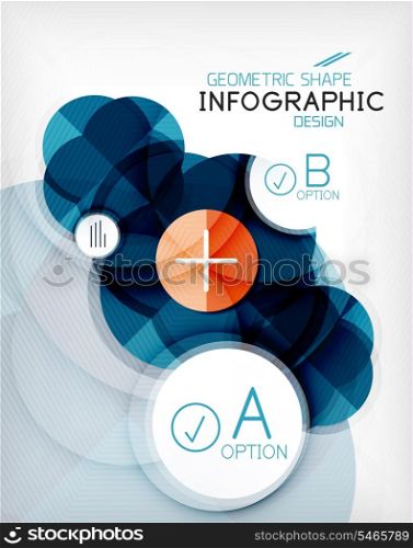 Glossy circle geometric shape info graphic background. For business presentation | technology | web design