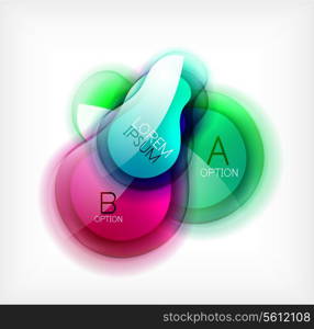 Glossy colorful abstract bubble template. Futuristic shapes for infographics, presentations, web layouts