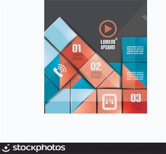 Glossy colorful squares infographics