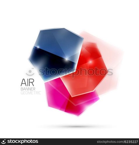Glossy elements. Geometric abstract shapes on white. Abstract background. Glossy elements. Geometric abstract shapes on white. Abstract background. Vector blank illustration