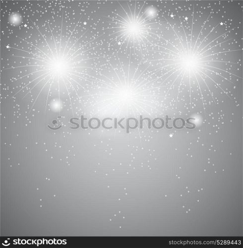 Glossy Fireworks Background Vector Illustration