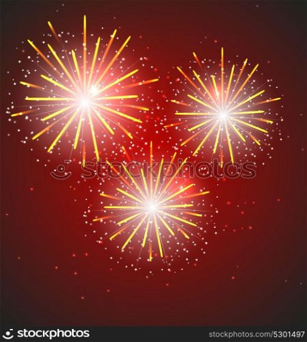Glossy Fireworks on Background Vector Illustration EPS10. Glossy Fireworks Background Vector Illustration