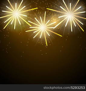 Glossy Fireworks on Dark Background Vector Illustration. Glossy Fireworks Background Vector Illustration. EPS10