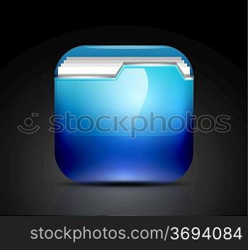 Glossy folder icon / mobile app button