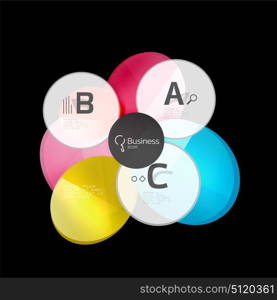 Glossy glass circle banner design template. Glossy glass circle banner design template, speech bubbles