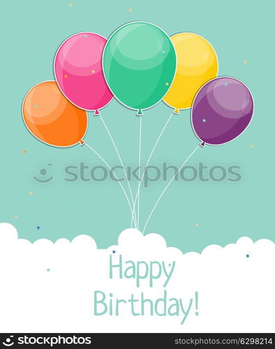 Glossy Happy Birthday Balloons Background Vector Illustration eps10. Glossy Happy Birthday Balloons Background Vector Illustration