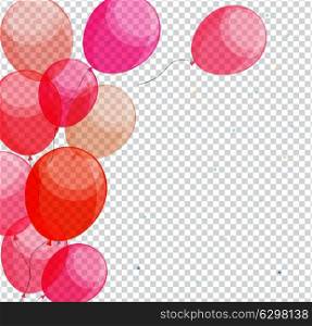 Glossy Happy Birthday Balloons on Transparent Background Vector Illustration eps10. Glossy Happy Birthday Balloons on Transparent Background Vector