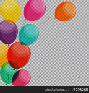 Glossy Happy Birthday Balloons on Transparent Background Vector Illustration eps10. Glossy Happy Birthday Balloons on Transparent Background Vector
