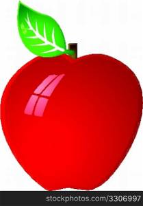 Glossy illustration of a red ripe apple
