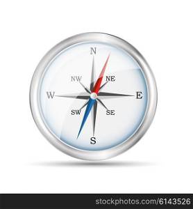 Glossy Realistic Compass. Vector Illustration. EPS10. Glossy Realistic Compass. Vector Illustration