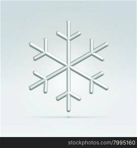 Glossy silver snowflake icon winter concept illustration