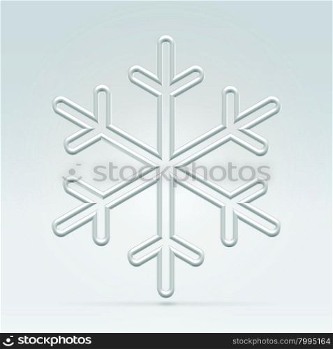 Glossy silver snowflake icon winter decorative design concept illustration